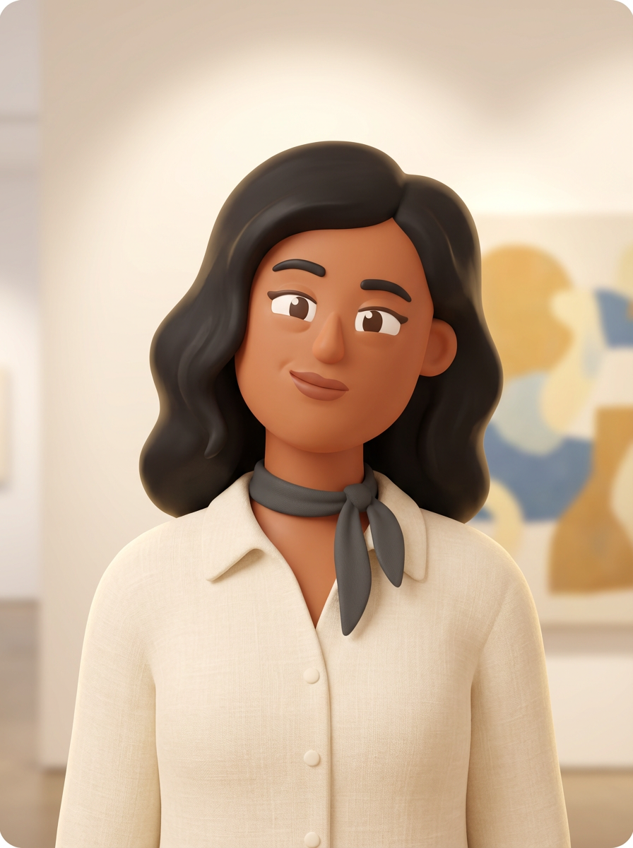 Meera, an AI character in the Miss Lily app.