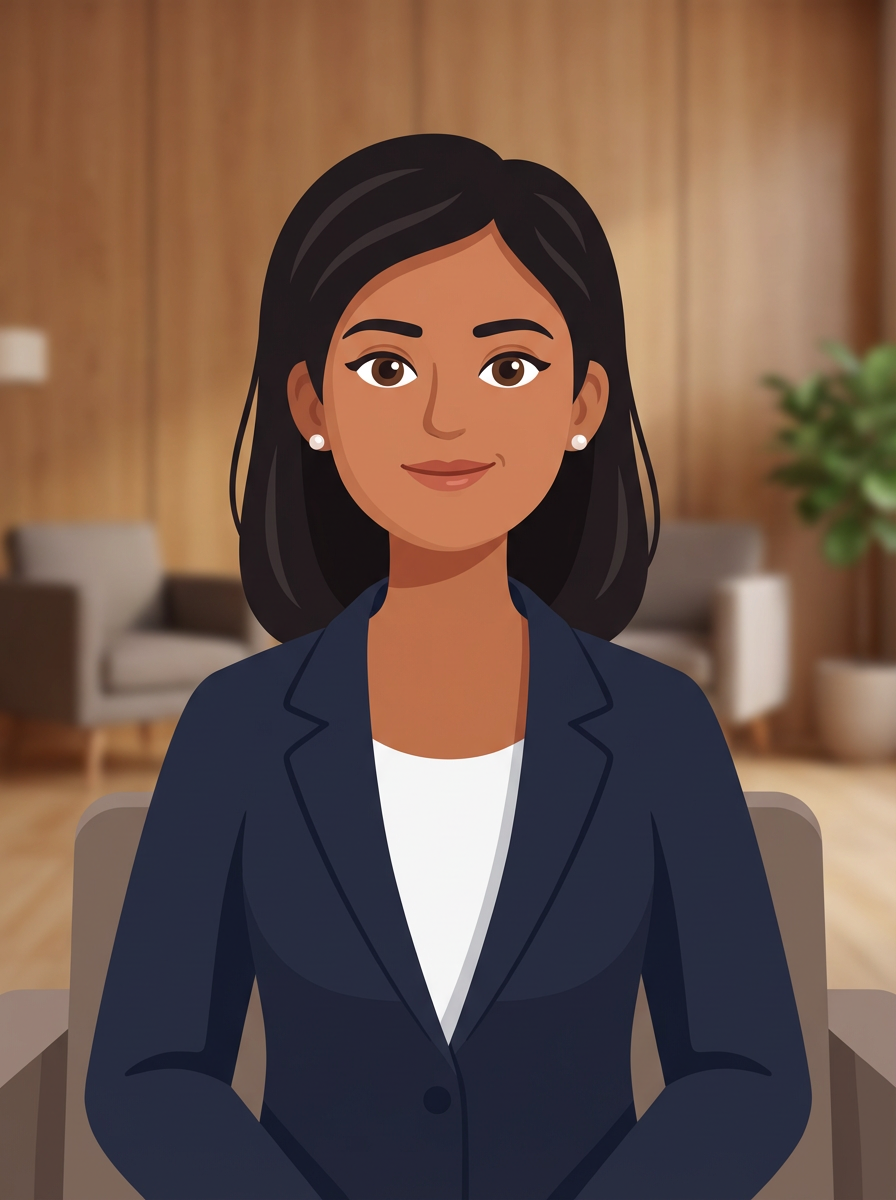 Priya, an AI character in the Miss Lily app.