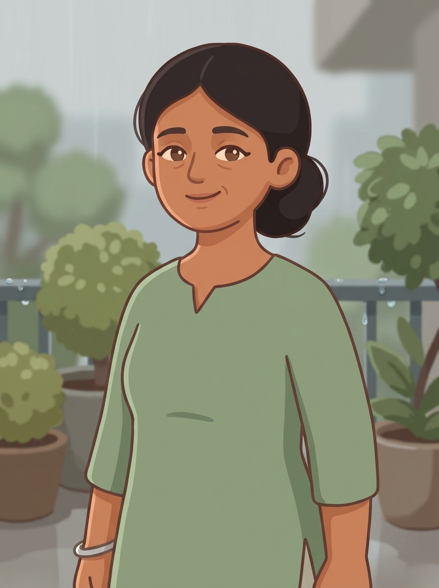 Rhea, an AI character in the Miss Lily app.